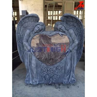 Stand up angel statue heart shaped tombstone