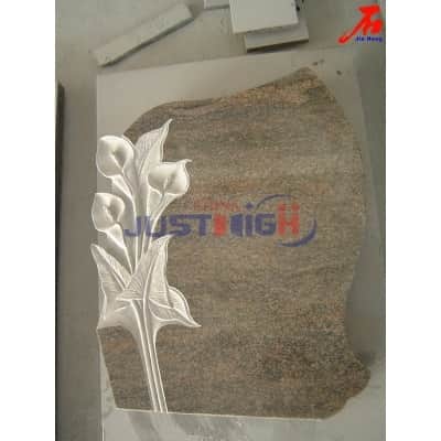 Callalily flowered multicolor granite monument factory
