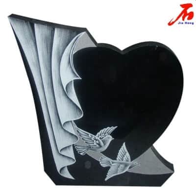 Imperial black granite heart shaped memorial plaque manufacturer