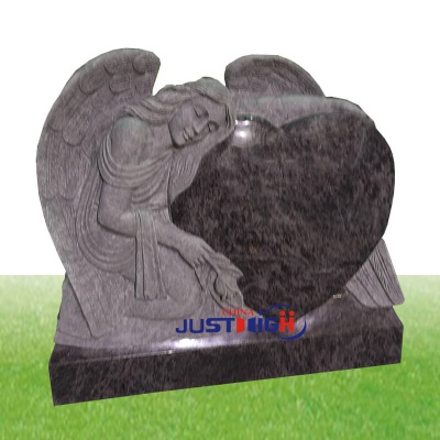 angel with heart carved granite headstone supplier