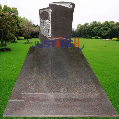 flower carving European style tombstone with paradise granite