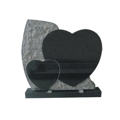 double heart headstones for graves