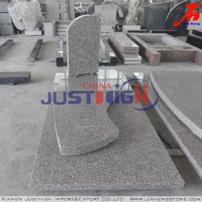 Polished Chinese rose granite G635 memorials in European Franch style
