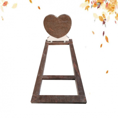 Romantic red granite headstone heart shape headstone wholesale
