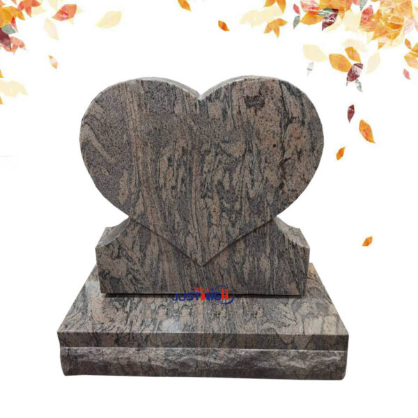 India Juparana granite heart shape headstone