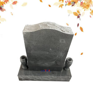 granite grave marker with flower vase