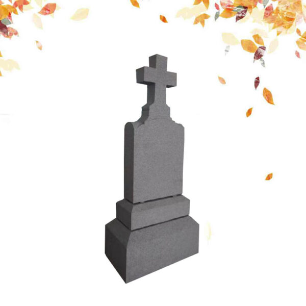 tall cross shape granite headstone