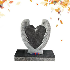 heart shape granite headstone