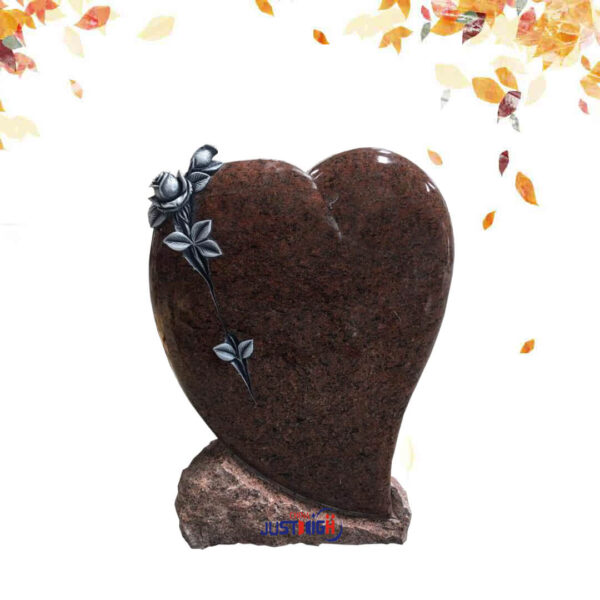 wholesale heart shape with flower carved headstone
