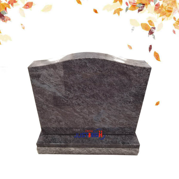 Bahama Blue granite simple upright headstone