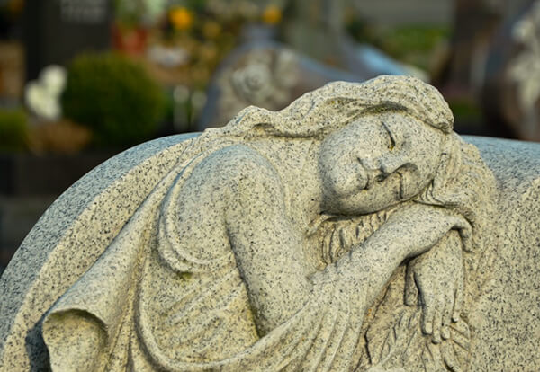 headstone face on a grave