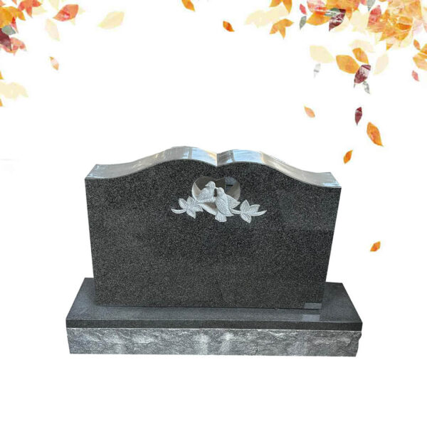 granite headstone bird carved