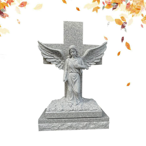 angel with cross carved headstone