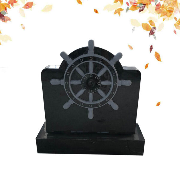 Ship's wheel shape granite monument