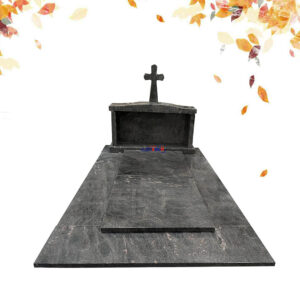 big tombstone with cross carved