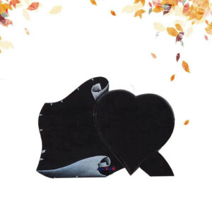 black heart shape granite plaque