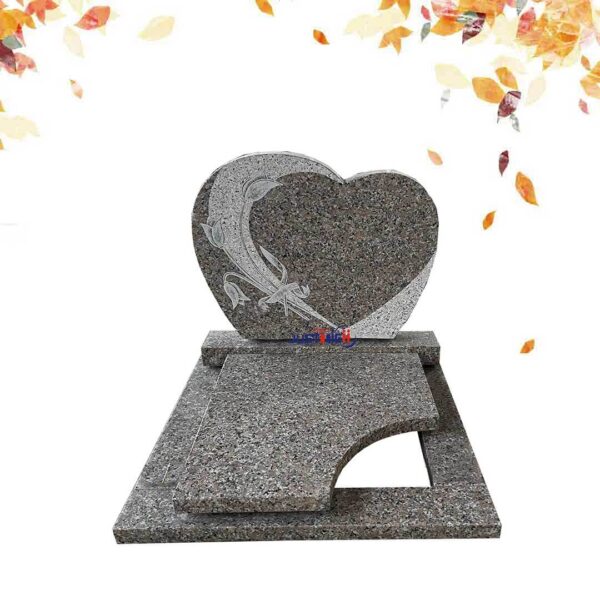 Rosa Pink granite heart shape headstone