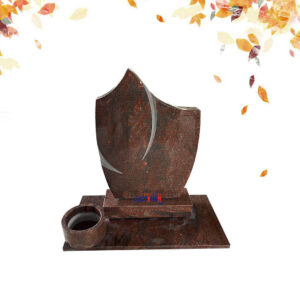 Romantic Red canine granite headstone