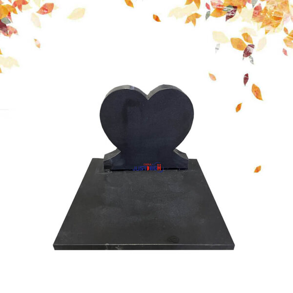 india black honed headstone heart shape granite headstone