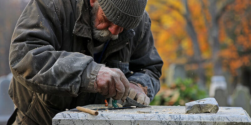 a_carver_carving_a_granite_tombstone a_carver_carving_a_granite_tombstone