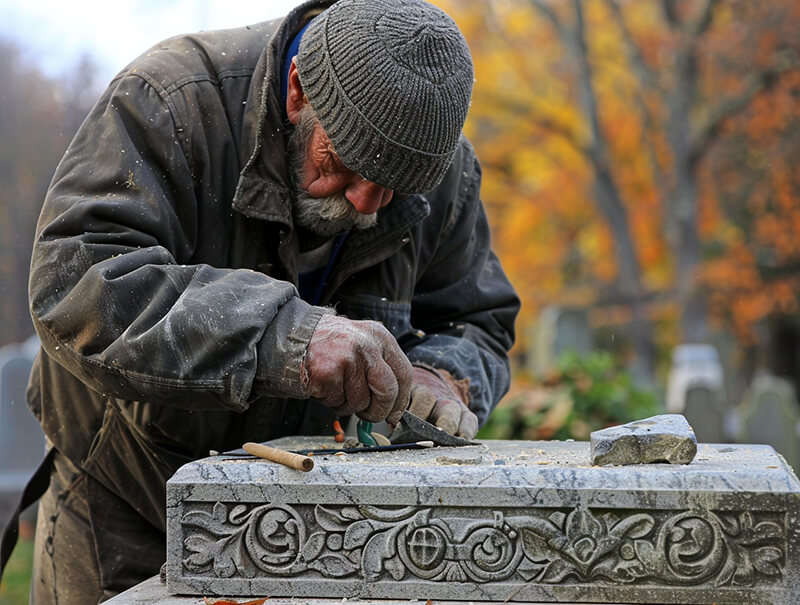 a_carver_carving_a_granite_tombstone