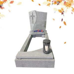 G633 Engraved granite tombstone with cross