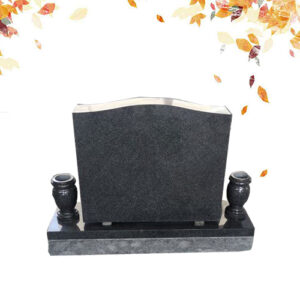 granite upright headstone with flower vase