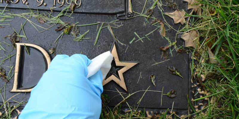 how to clean grave marker