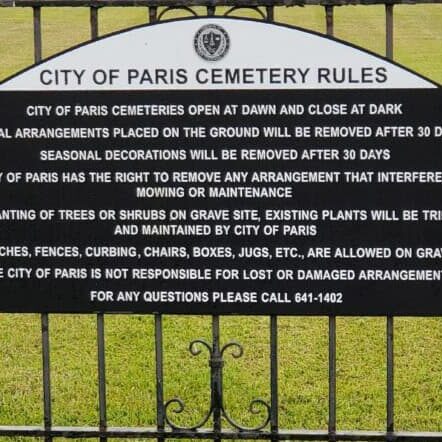 cemetery regulations