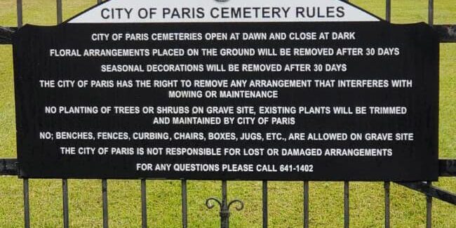cemetery regulations