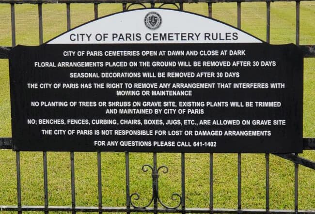 cemetery regulations