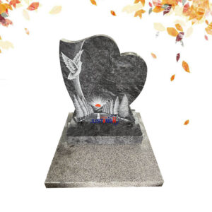 heart shape granite small headstone