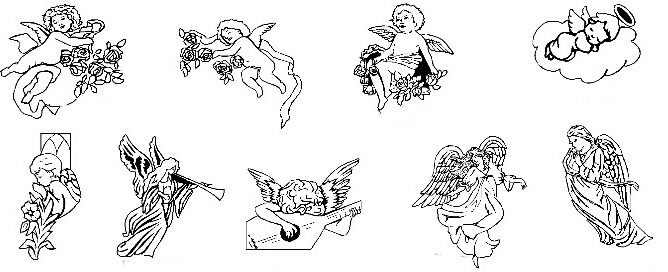 Angels engrave on headstones