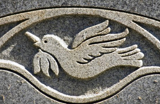 dove on the headstone