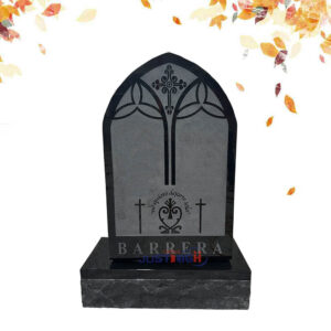 black upright tombstone