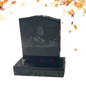 black granite upright headstone factory