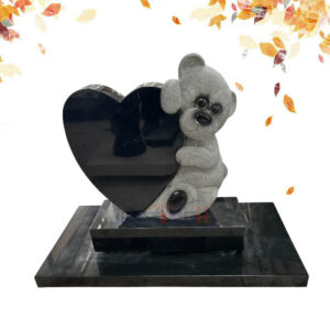 india black bear shape headstone