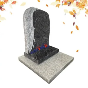 Granite-tombstone-with-flower-carving-supplier