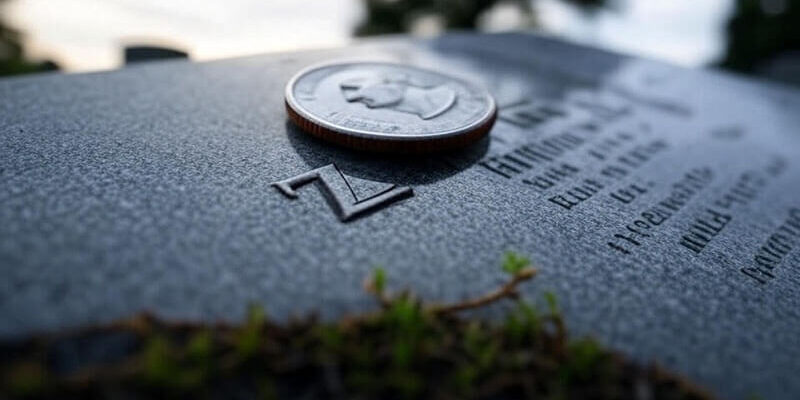 What does a quarter left on a grave mean