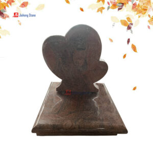 India Juparana heart shape granite headstone