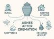What is done with the ashes after cremetion