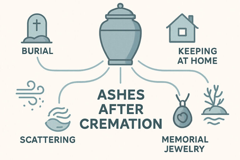 What is done with the ashes after cremetion