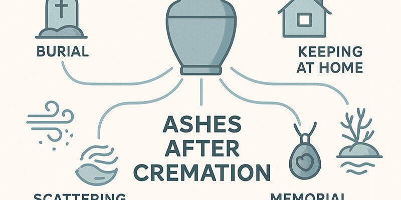 What is done with the ashes after cremetion