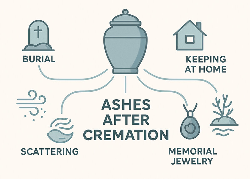 What is done with the ashes after cremetion What is done with the ashes after cremetion