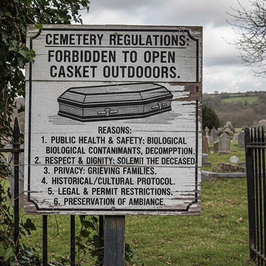 What are the reasons cemeteries might have rules against opening a casket outdoors2 What are the reasons cemeteries might have rules against opening a casket outdoors2