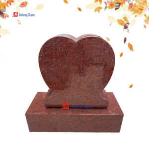 1580-1 india red granite heart shape upright headstone