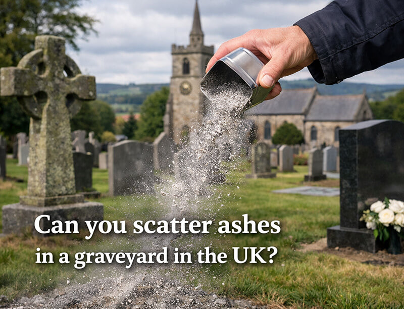 Can you scatter ashes in a graveyard in the UK