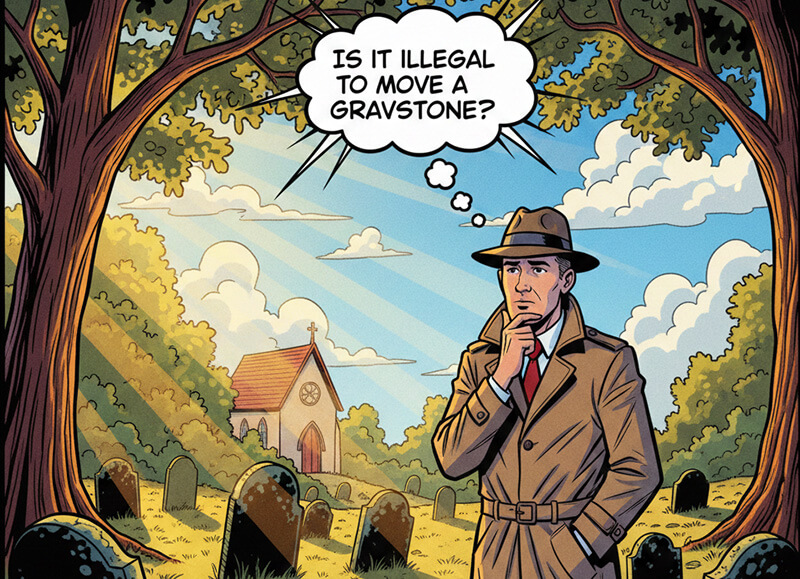 Is it illegal to move a gravestone
