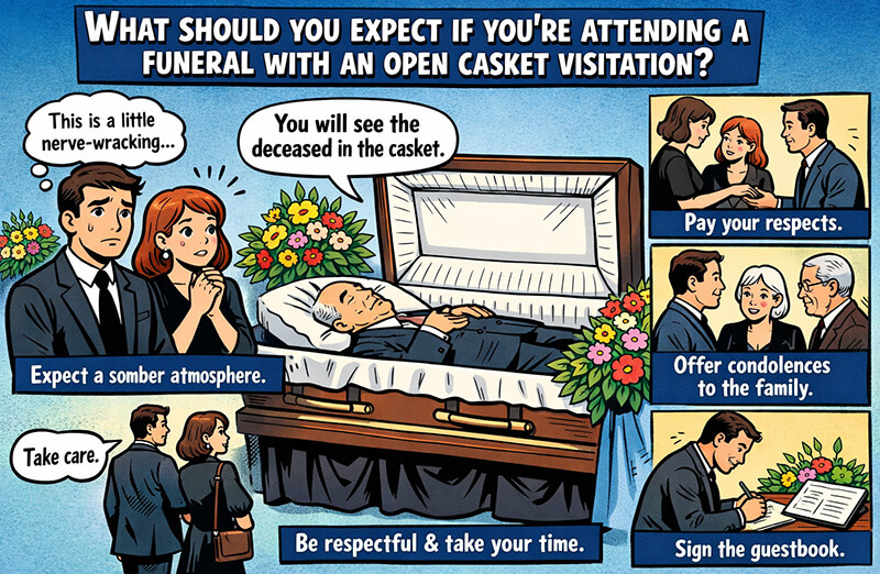 What should you expect if you're attending a funeral with an open casket visitation2