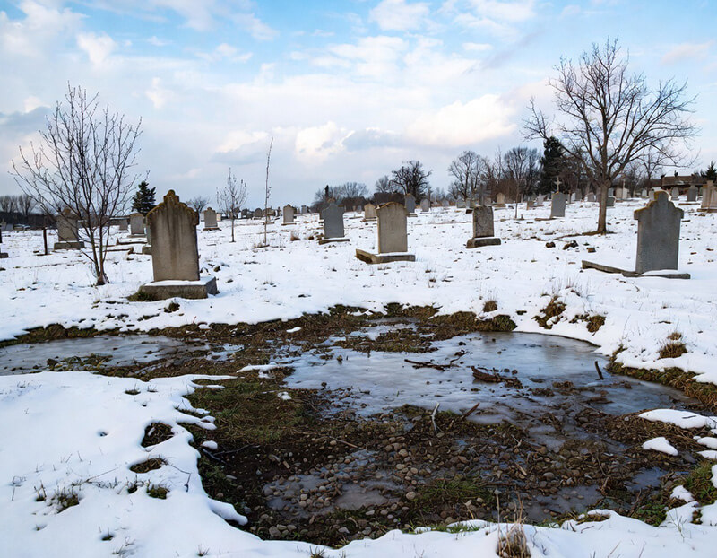 What do cemeteries do when the ground is frozen2